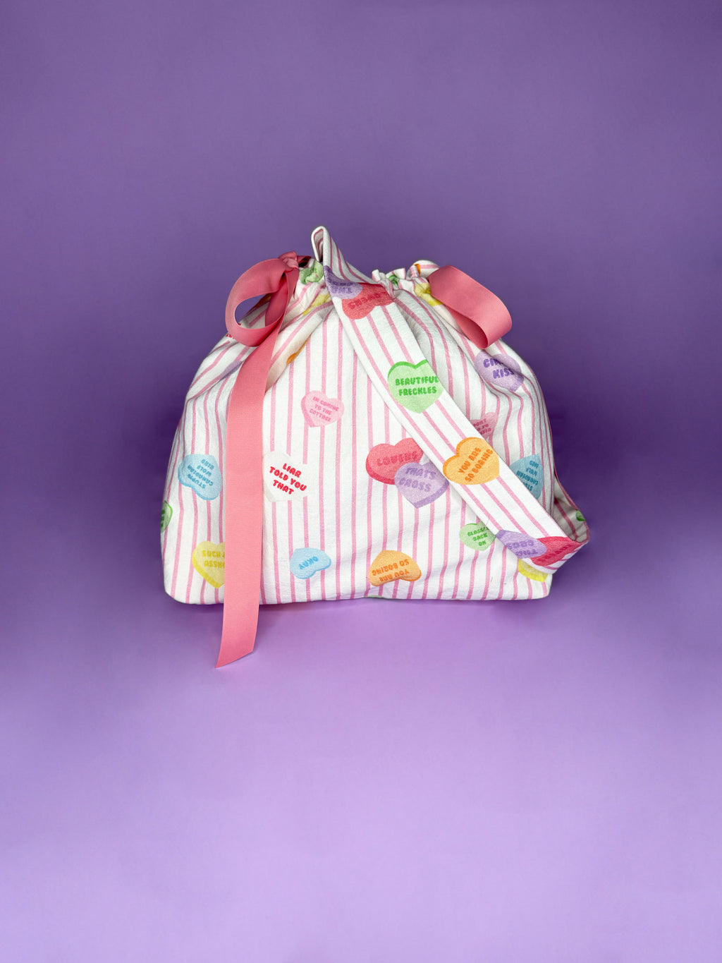 The Ribbon Bag in Candy Heart Print - PRE-ORDER