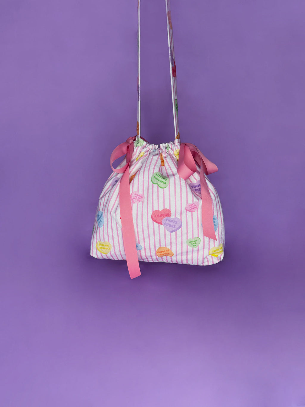 The Ribbon Bag in Candy Heart Print - PRE-ORDER